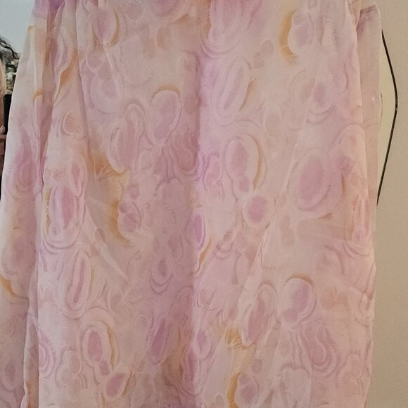 Vintage Chiffon Patterned Pink Blouse - Picture 8 of 8
